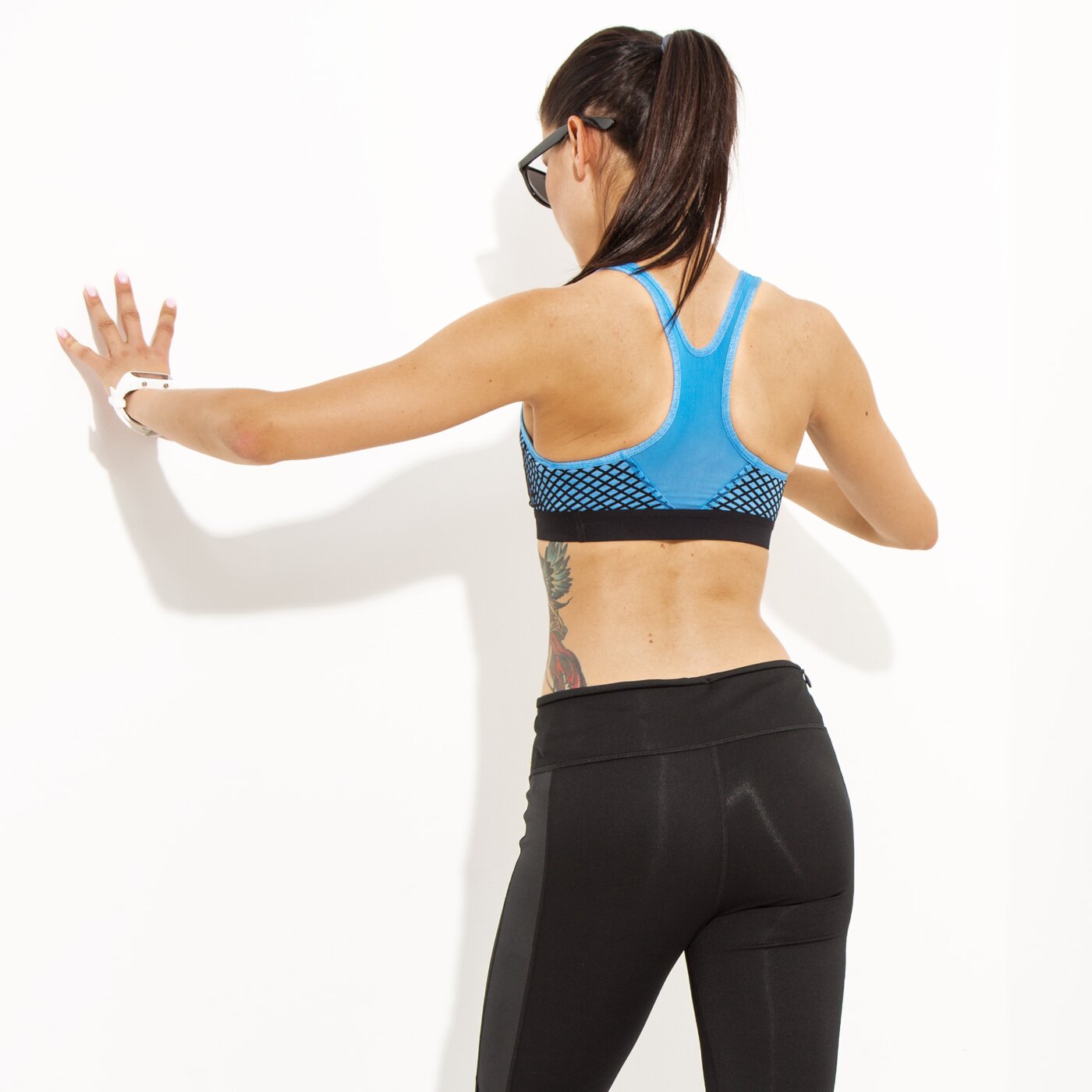 Дамска тениска NIKE BRA NEW PRO HYPR CLSC PAD 805307435 цвят син