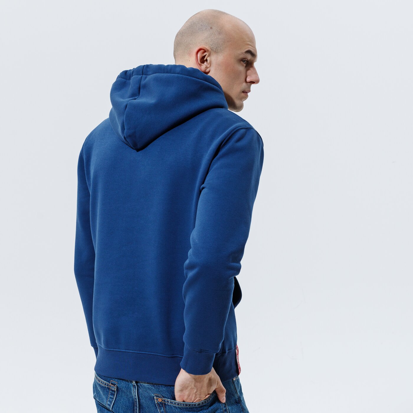 Мъжки суичър ALPHA INDUSTRIES СУИТЧЪР С КАЧУЛКА BASIC HOODY 178312-463 цвят тъмносин