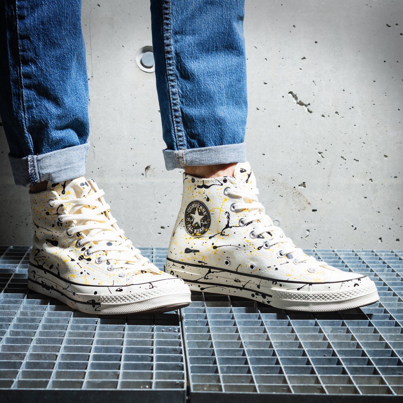 Мъжки маратонки CONVERSE CHUCK 70 PAINT SPLATTER a01170c цвят бял