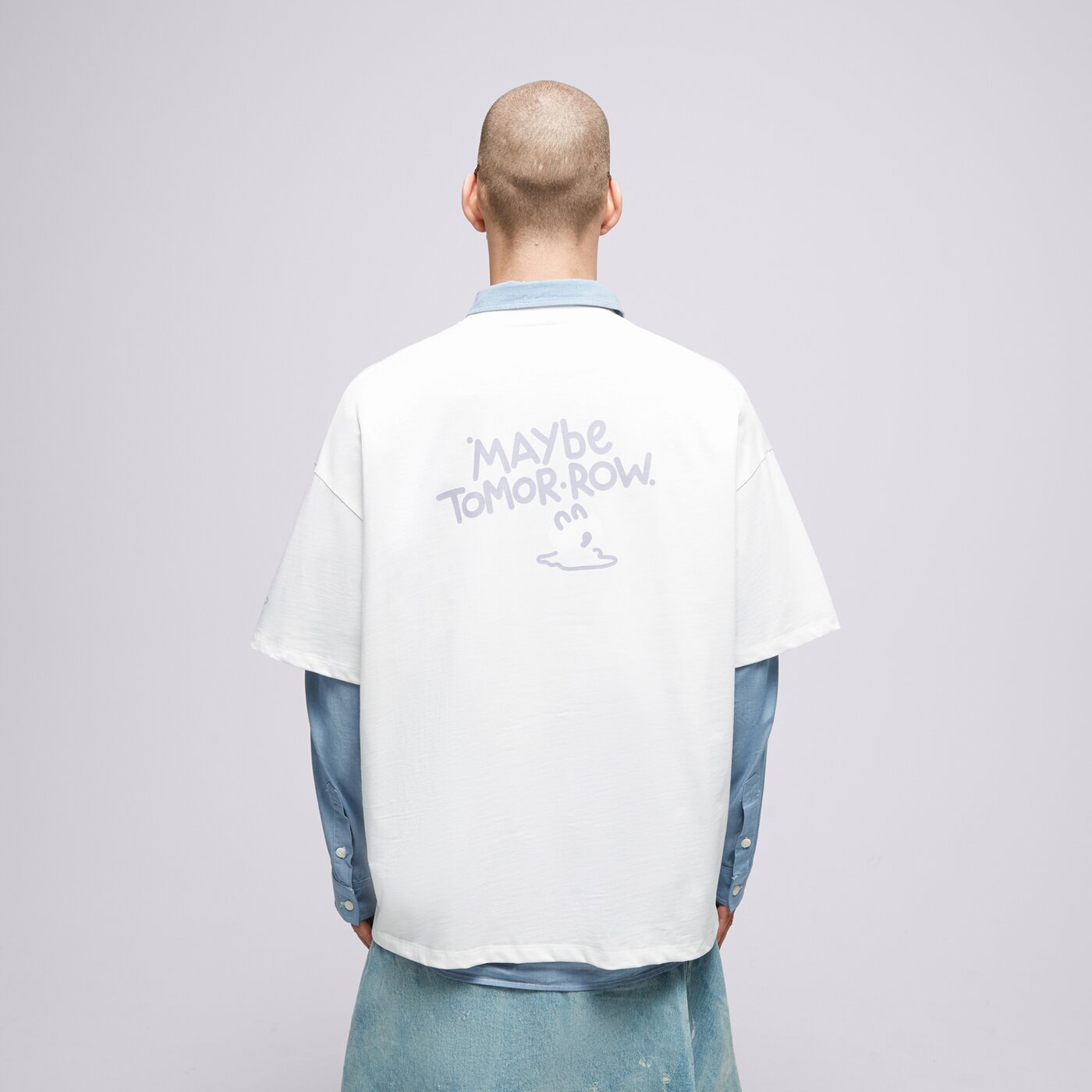 Мъжка тениска S.NOW JOB SIZEER ТЕНИСКА “MAYBE” NATURAL WHITE si123tsu50001 цвят бял