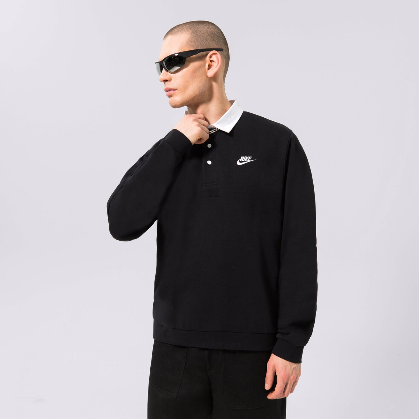Мъжка тениска NIKE ТЕНИСКА M NK CLUB BB LS ТЕНИСКА ТИП ПОЛО dx0537-010 цвят черен