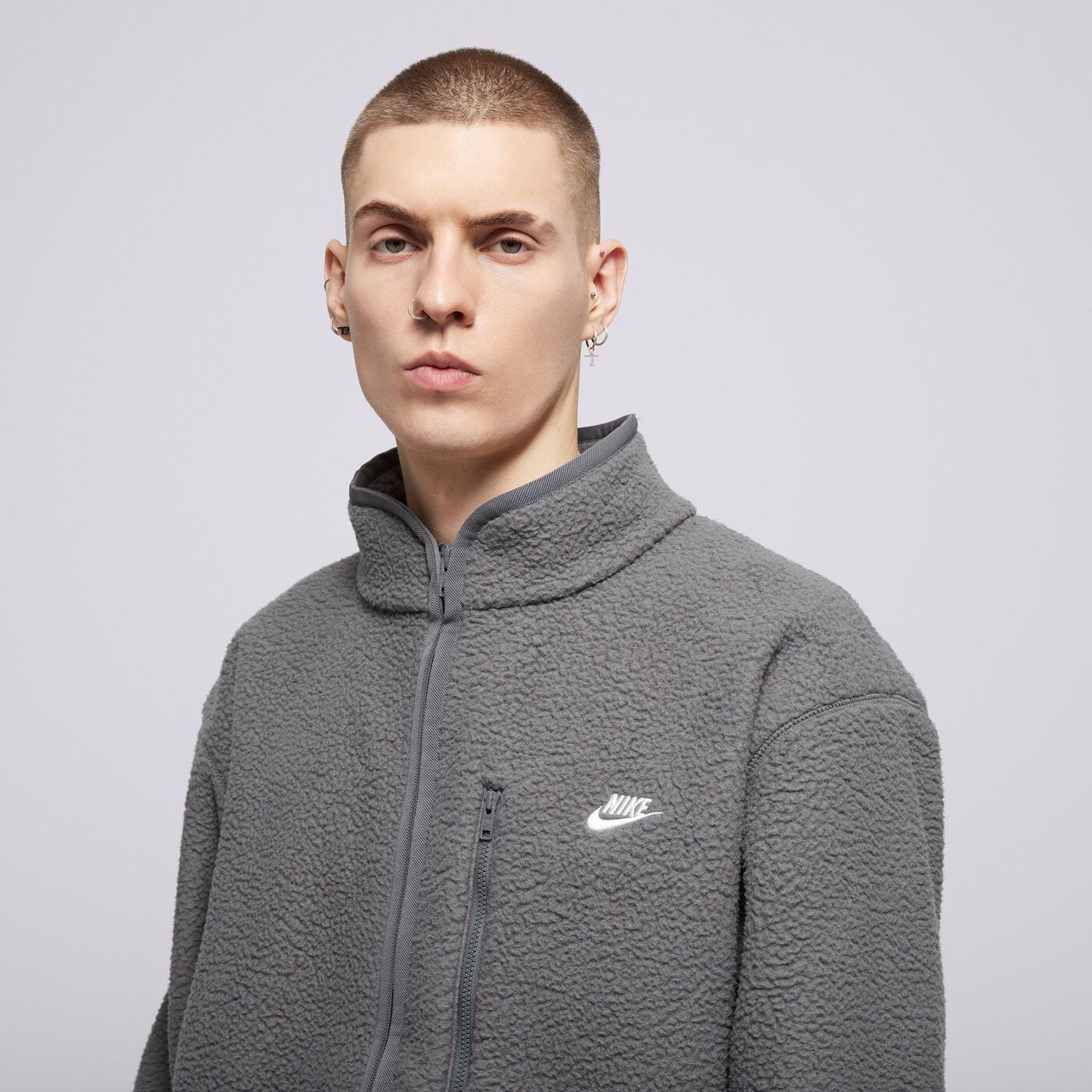 Мъжки суичър NIKE ПОЛАР M NK CLUB SSNL WINTER JKT fz0888-068 цвят сив