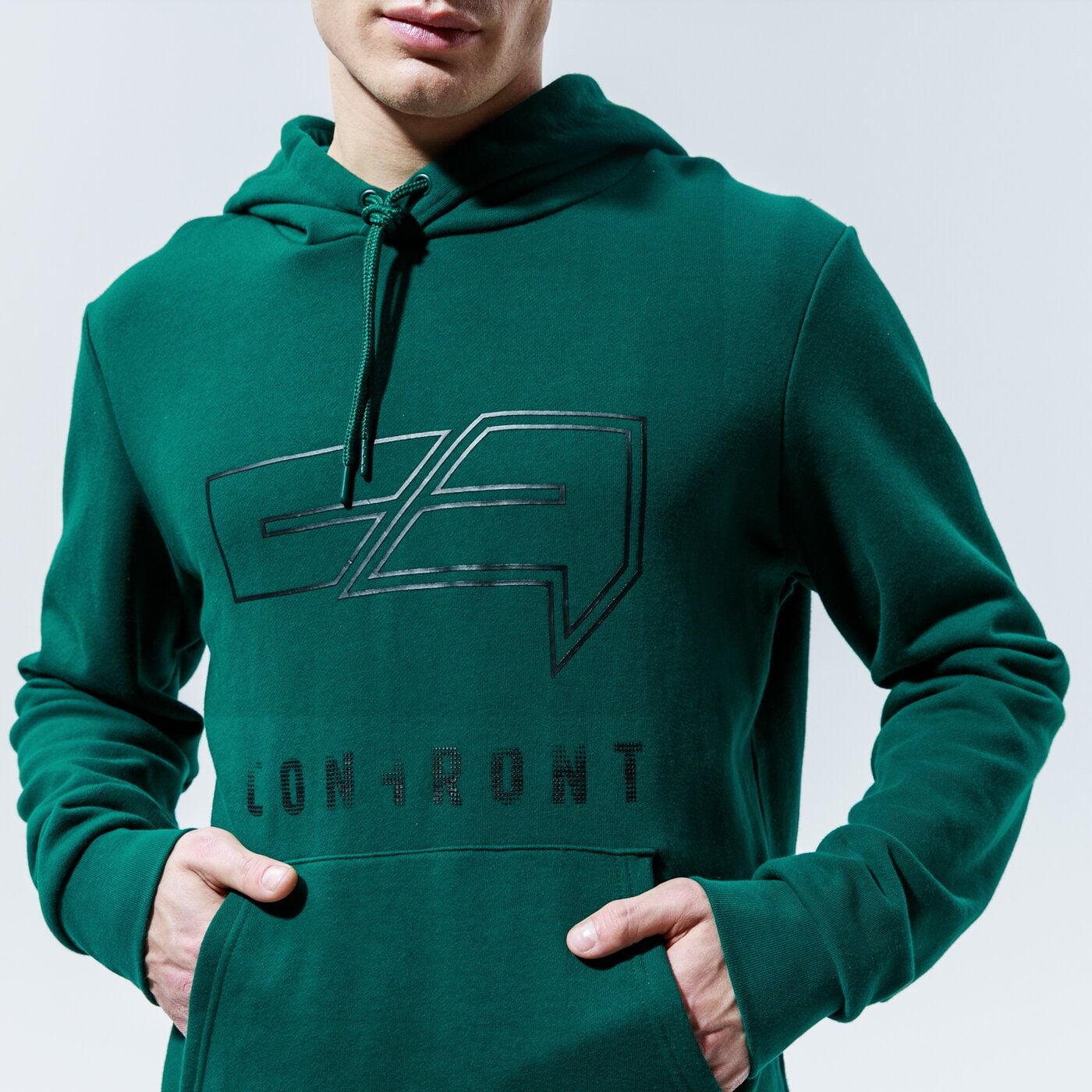 Мъжки суичър CONFRONT СУИТЧЪР С КАЧУЛКА BIG LOGO HOODY cf320blm38002 цвят зелен