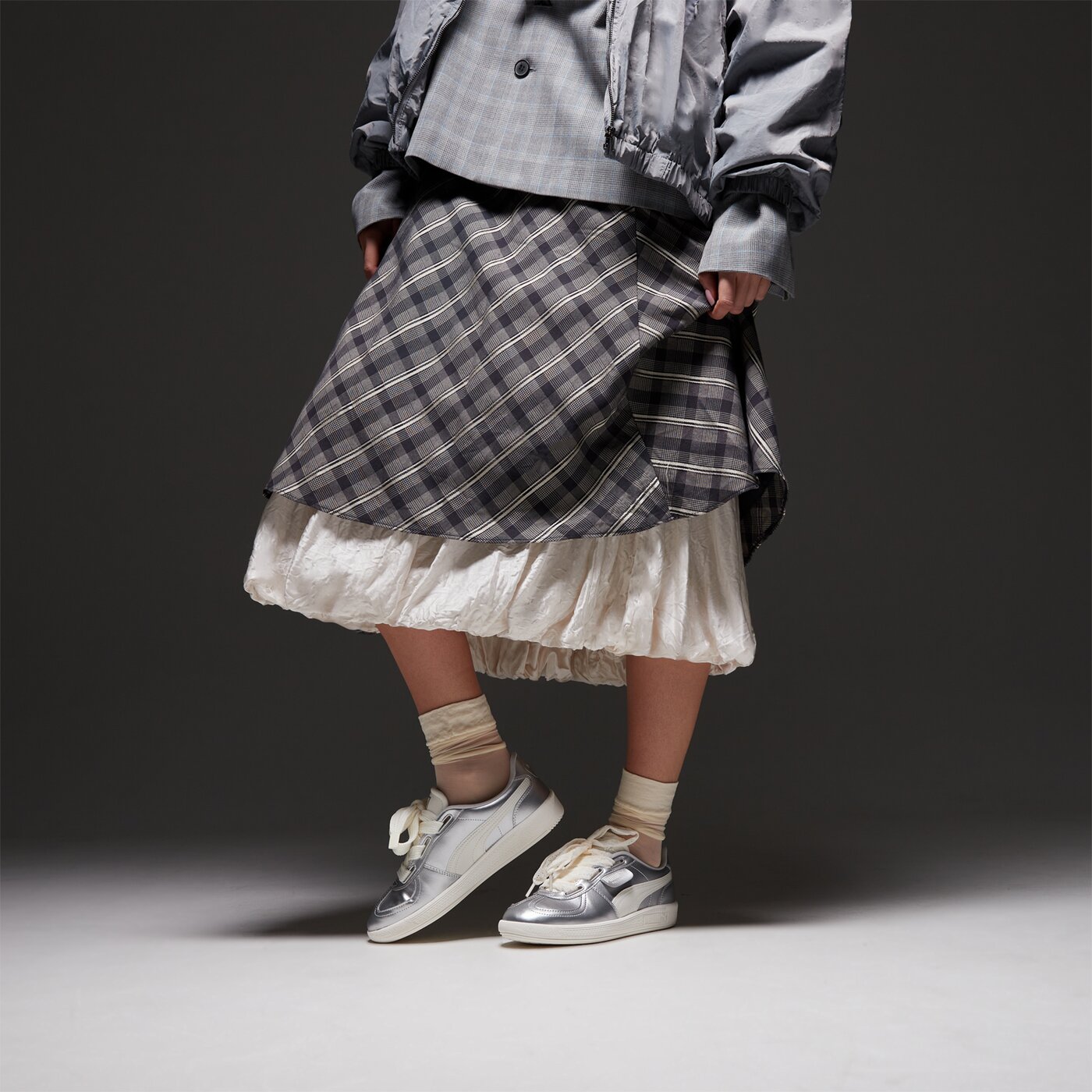 Дамски маратонки PUMA PALERMO WIDE LACE 40233101 цвят сребърен