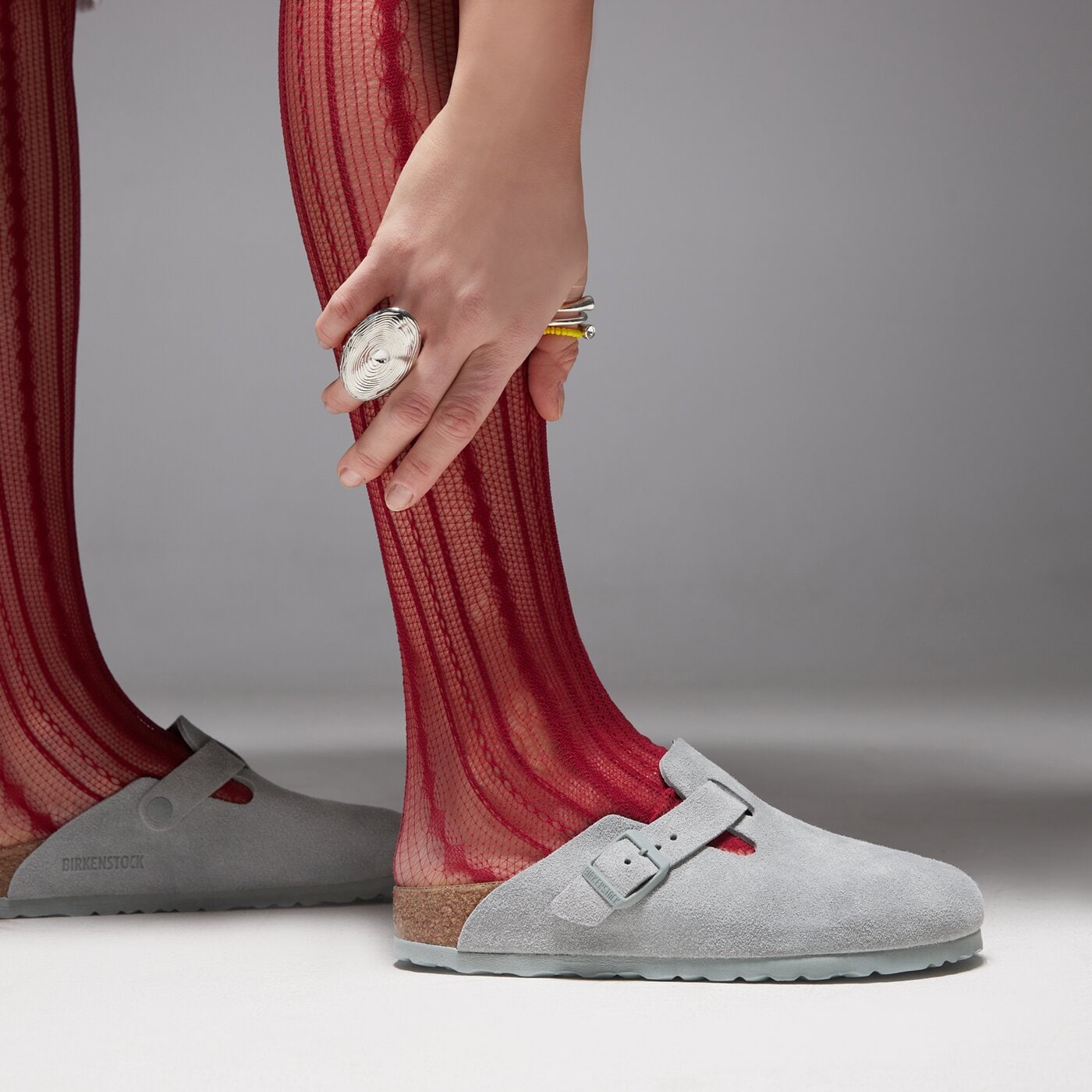 Дамски чехли и сандали BIRKENSTOCK BOSTON  1029214 цвят сив