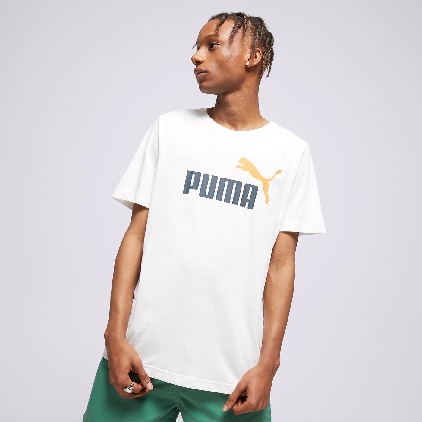 Мъжка тениска PUMA ТЕНИСКА ESS+ 2 COL LOGO 58675958 цвят бял