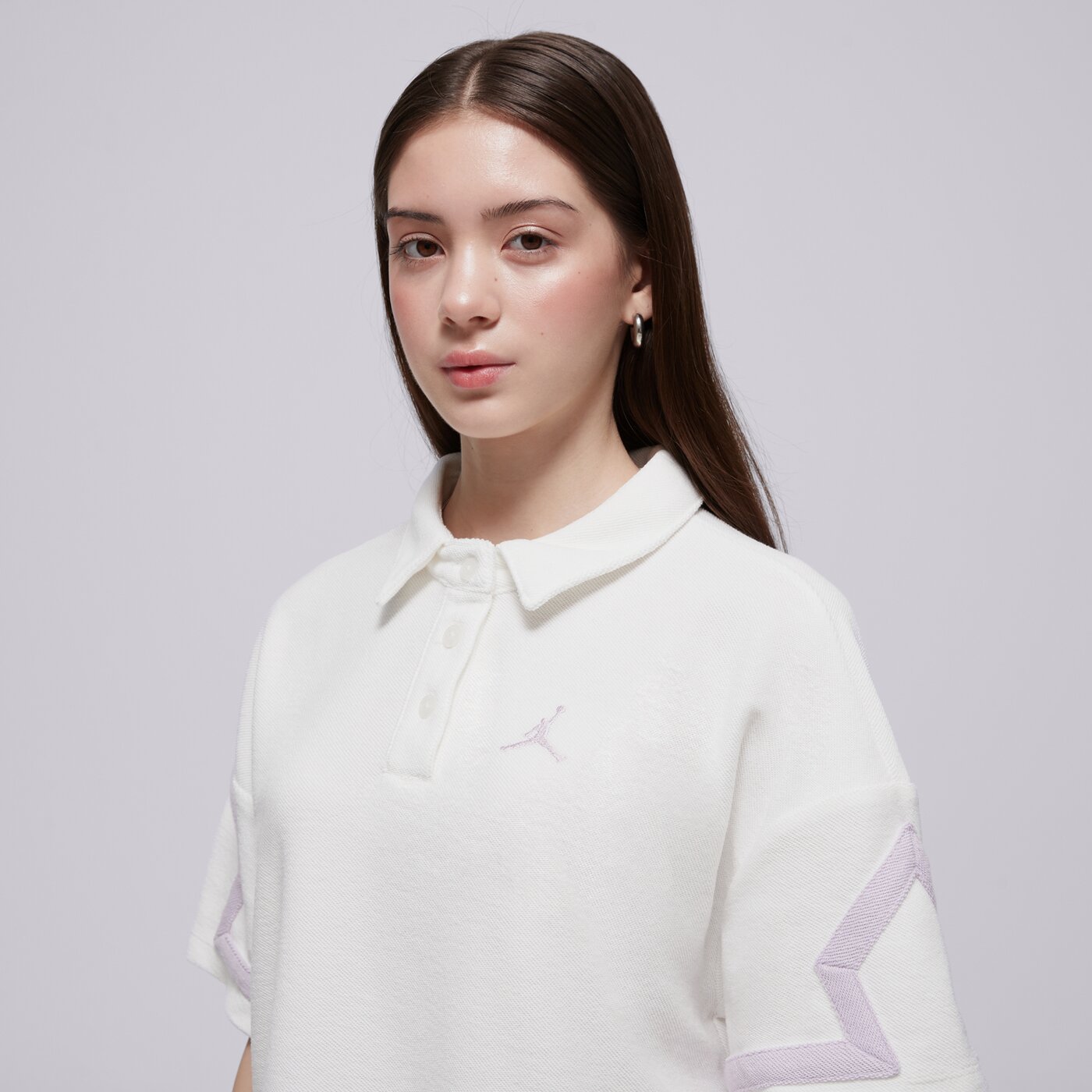 Детска тениска JORDAN ТЕНИСКА ТИП ПОЛО JDG KSA FT ТОП GIRL 45d813-782 цвят бежов