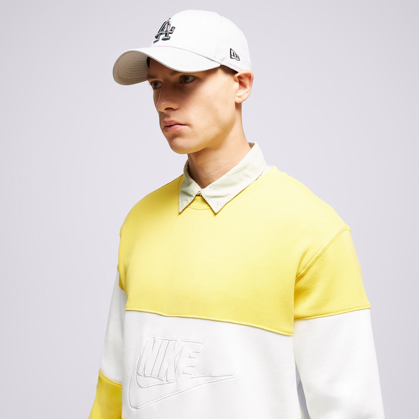 Мъжки суичър NIKE СУИТЧЪР M NK CLUB+ FT CREW CB fb7848-709 цвят жълт