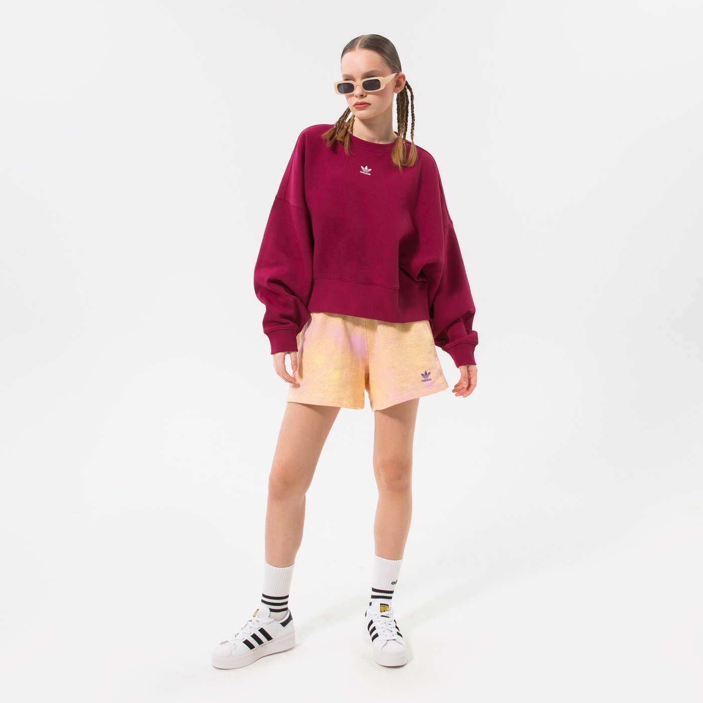 Дамски суичър ADIDAS СУИТЧЪР SWEATSHIRT hj7869 цвят бордо