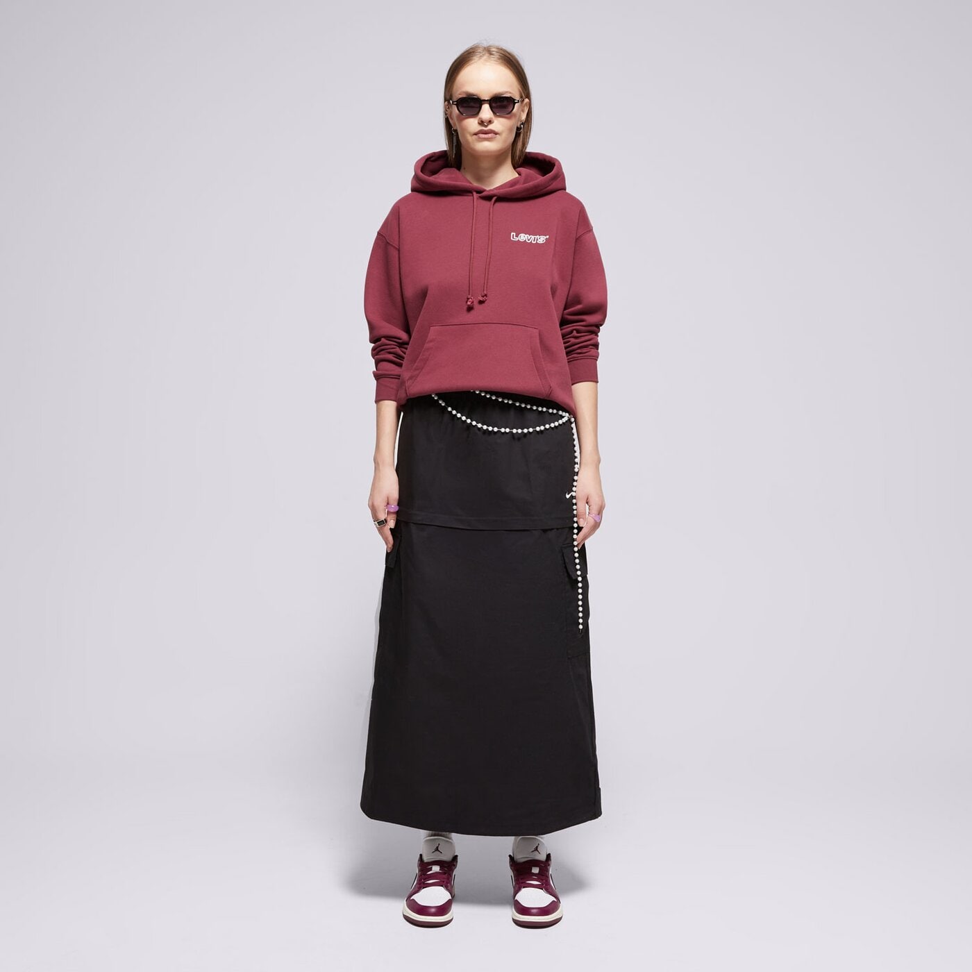 Дамски суичър LEVI'S СУИТЧЪР С КАЧУЛКА GRAPHIC EVERYDAY HOODIE REDS a8801-0009 цвят бордо