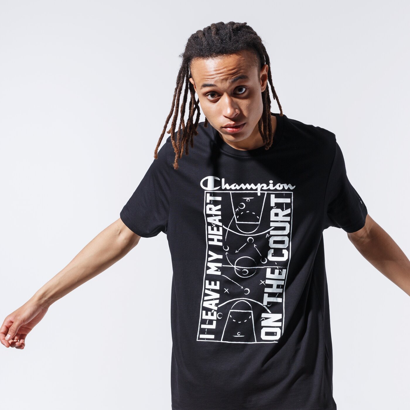 Мъжка тениска CHAMPION ТЕНИСКА COURT TEE 215492kk001 цвят черен