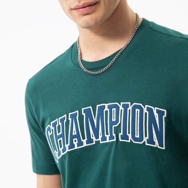 Мъжка тениска CHAMPION ТЕНИСКА CREWNECK ТЕНИСКА 217882gs569 цвят зелен
