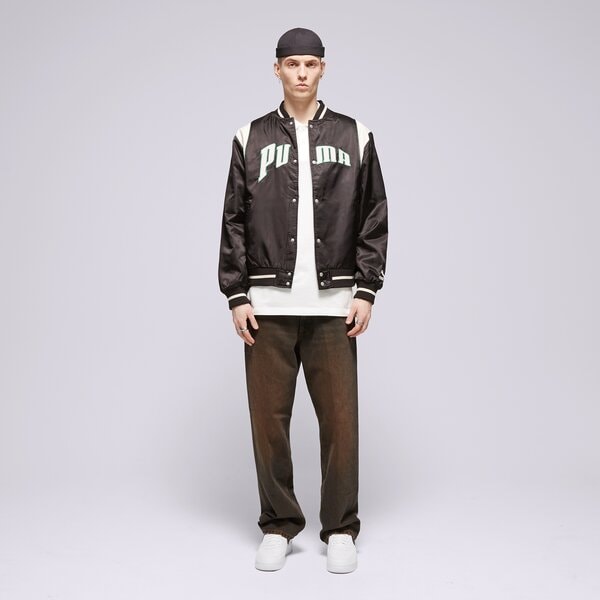 Мъжко преходно яке PUMA ЯКЕ PUMA TEAM VARSITY JACKET 62369101 цвят черен