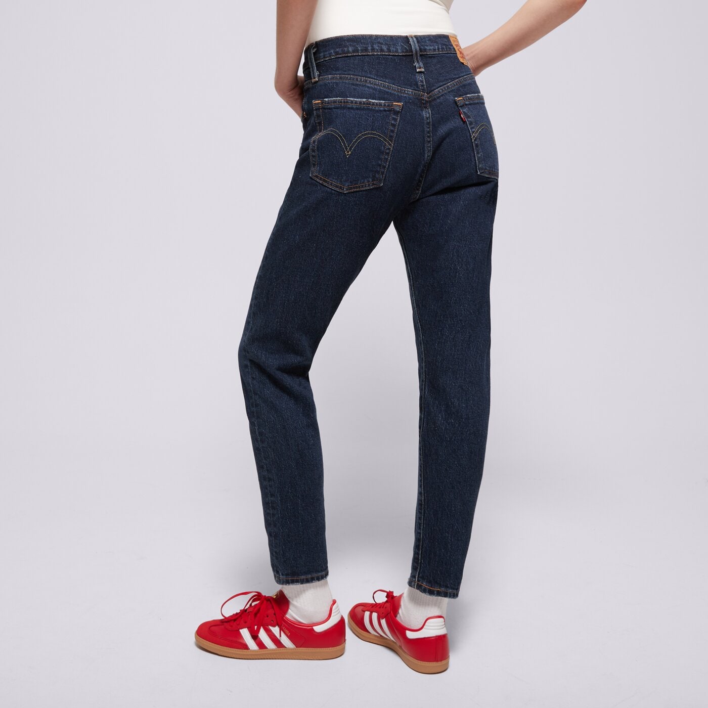 Дамски панталони LEVI'S ПАНТАЛОНИ 501 SKINNY 29502-0201 цвят тъмносин