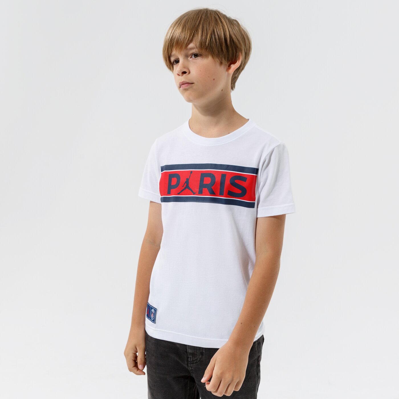 Детска тениска JORDAN ТЕНИСКА PSG BARS TEE GIRL 95a567-001 цвят бял