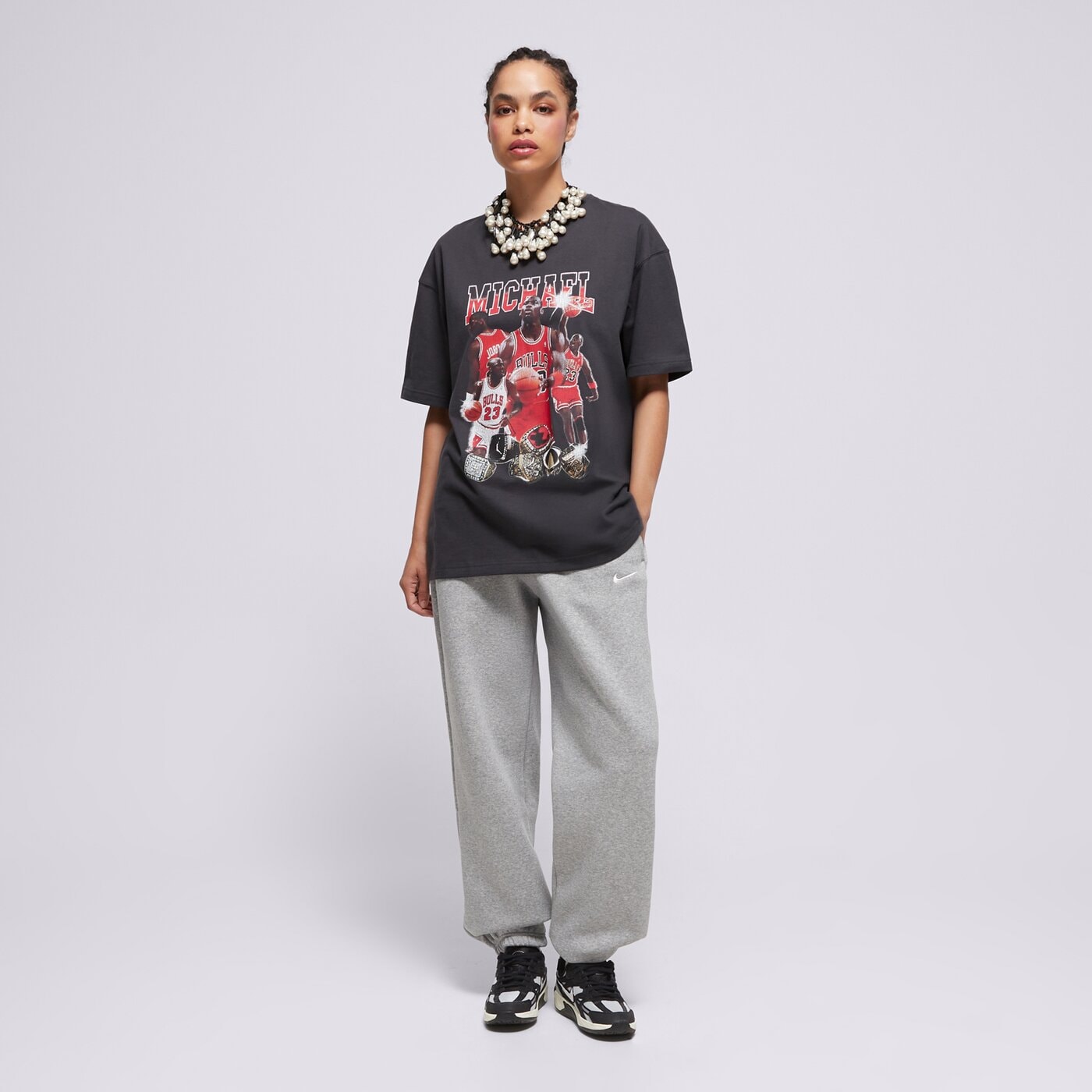 Дамски панталони NIKE ПАНТАЛОНИ W NSW PHNX FLC HR OS PANT 2 fz5996-063 цвят сив