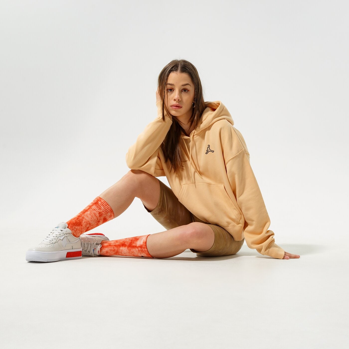 Дамски суичър JORDAN СУИТЧЪР С КАЧУЛКА W J ESSEN FLC HOODIE CORE dn4570-268 цвят бежов