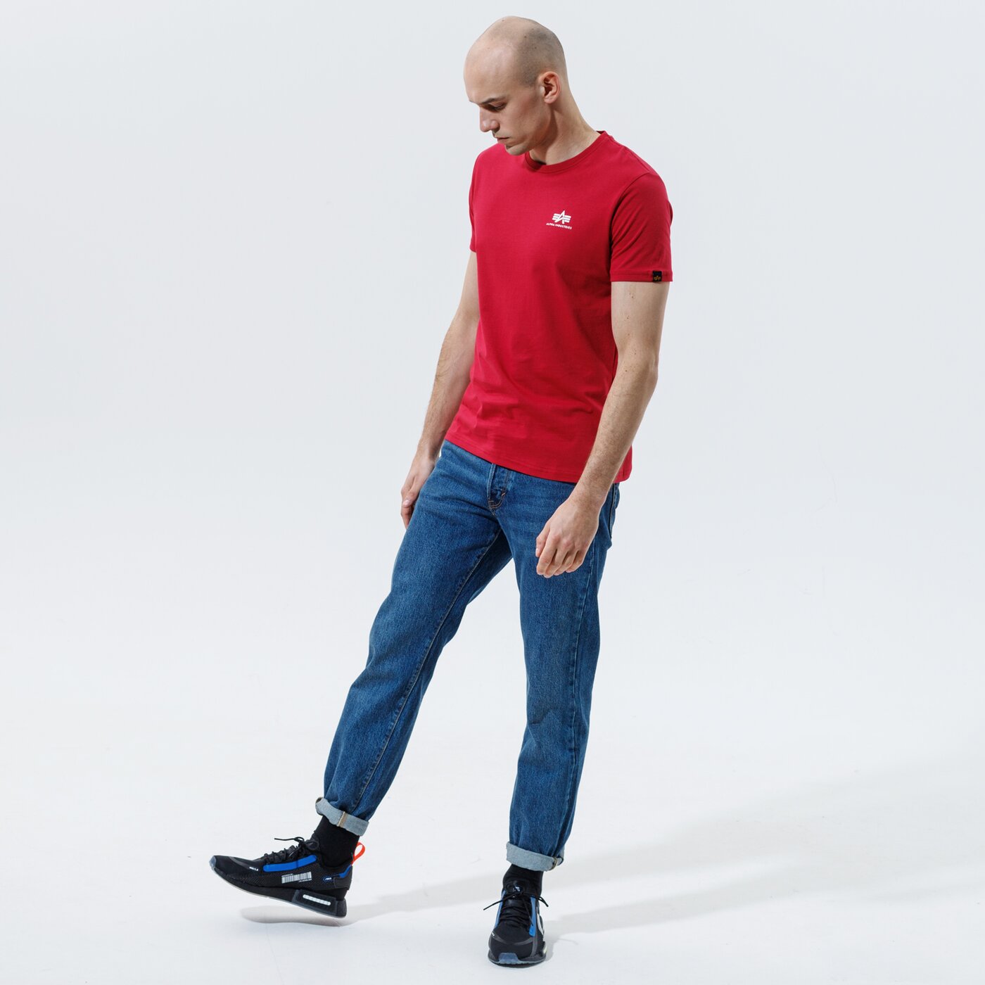 Мъжка тениска ALPHA INDUSTRIES ТЕНИСКА BASIC T SMALL LOGO 188505-523 цвят червен