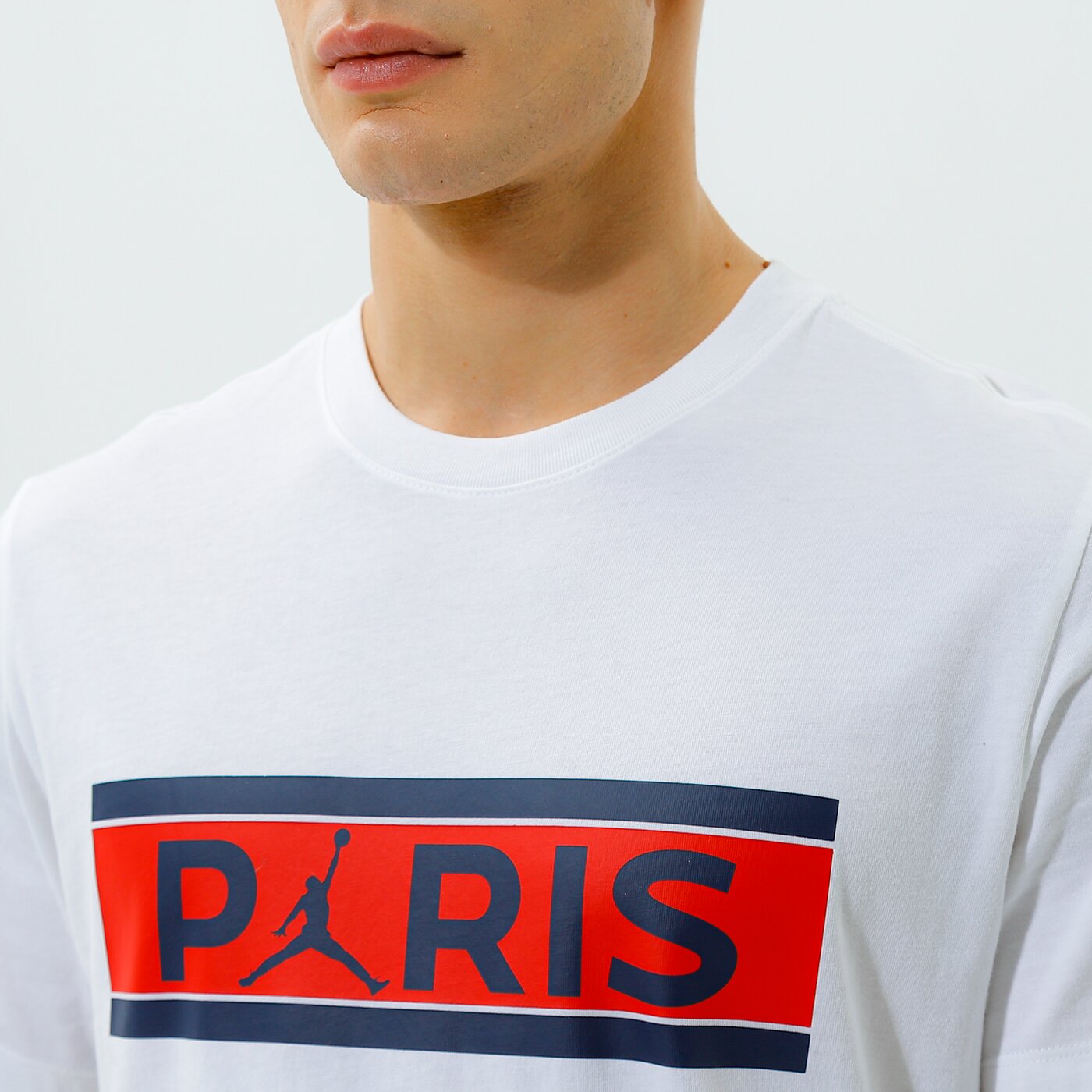 Мъжка тениска JORDAN ТЕНИСКА PARIS SAINT-GERMAIN WORDMARK db6510-100 цвят бял