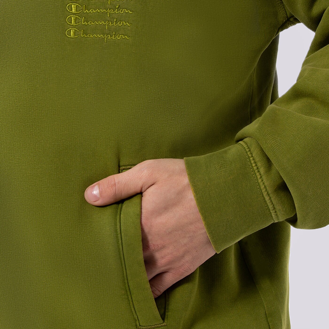 Мъжки суичър CHAMPION СУИТЧЪР С КАЧУЛКА HOODED SWEATSHIRT 217893gs567 цвят каки