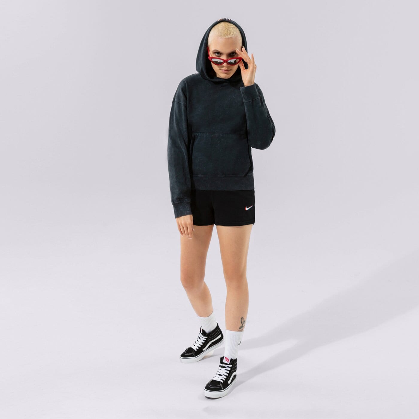 Дамски къси панталони NIKE ШОРТИ W NSW ESSNTL PRNT dj4129-010 цвят черен