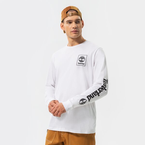 Мъжка тениска TIMBERLAND ТЕНИСКА LS NEW STACK LOGO WHITE/BLACK tb0a64h5p541 цвят бял