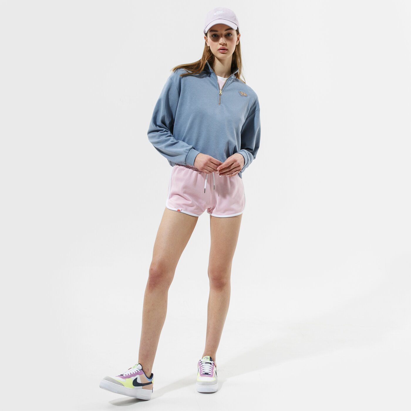 Дамски суичър NIKE СУИТЧЪР W NSW FEMME QZ FLC dc5501-493 цвят син