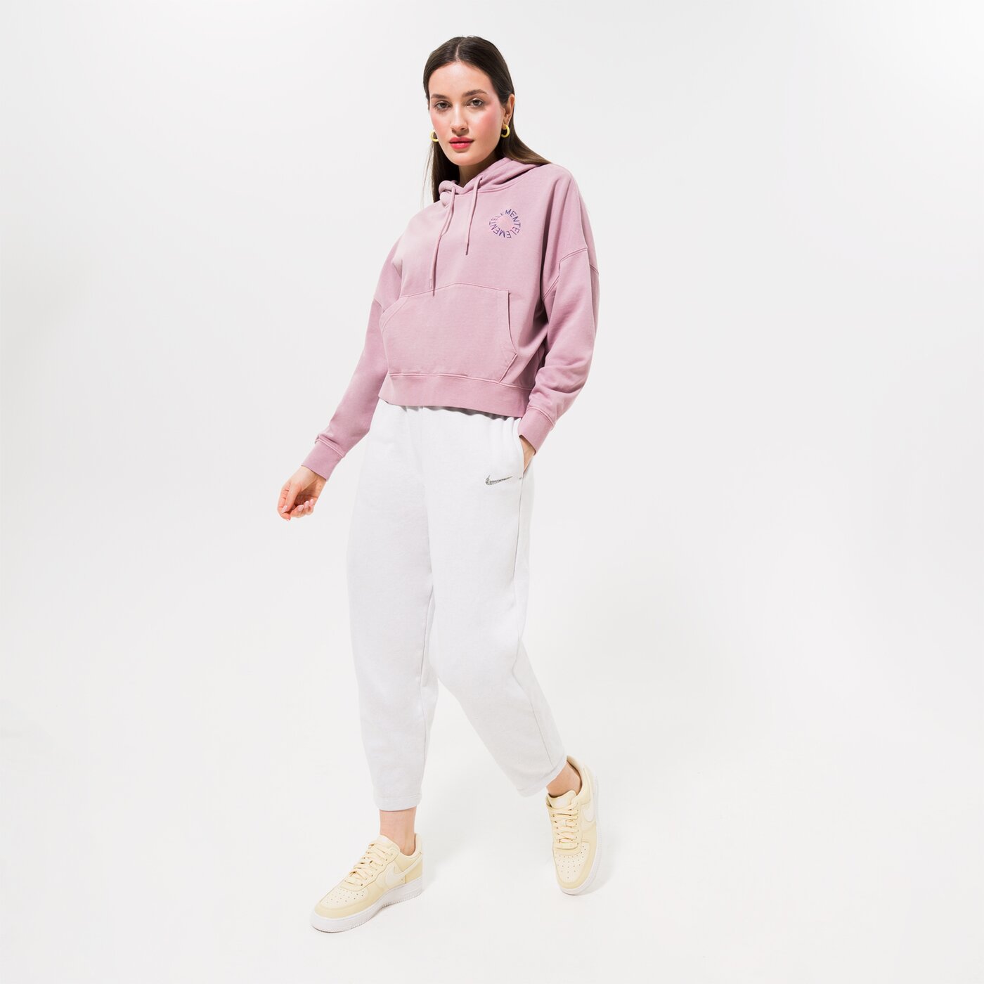 Дамски панталони NIKE ПАНТАЛОНИ W NSW ESS FLC MR PNT CLCTN RE dj6941-094 цвят сив