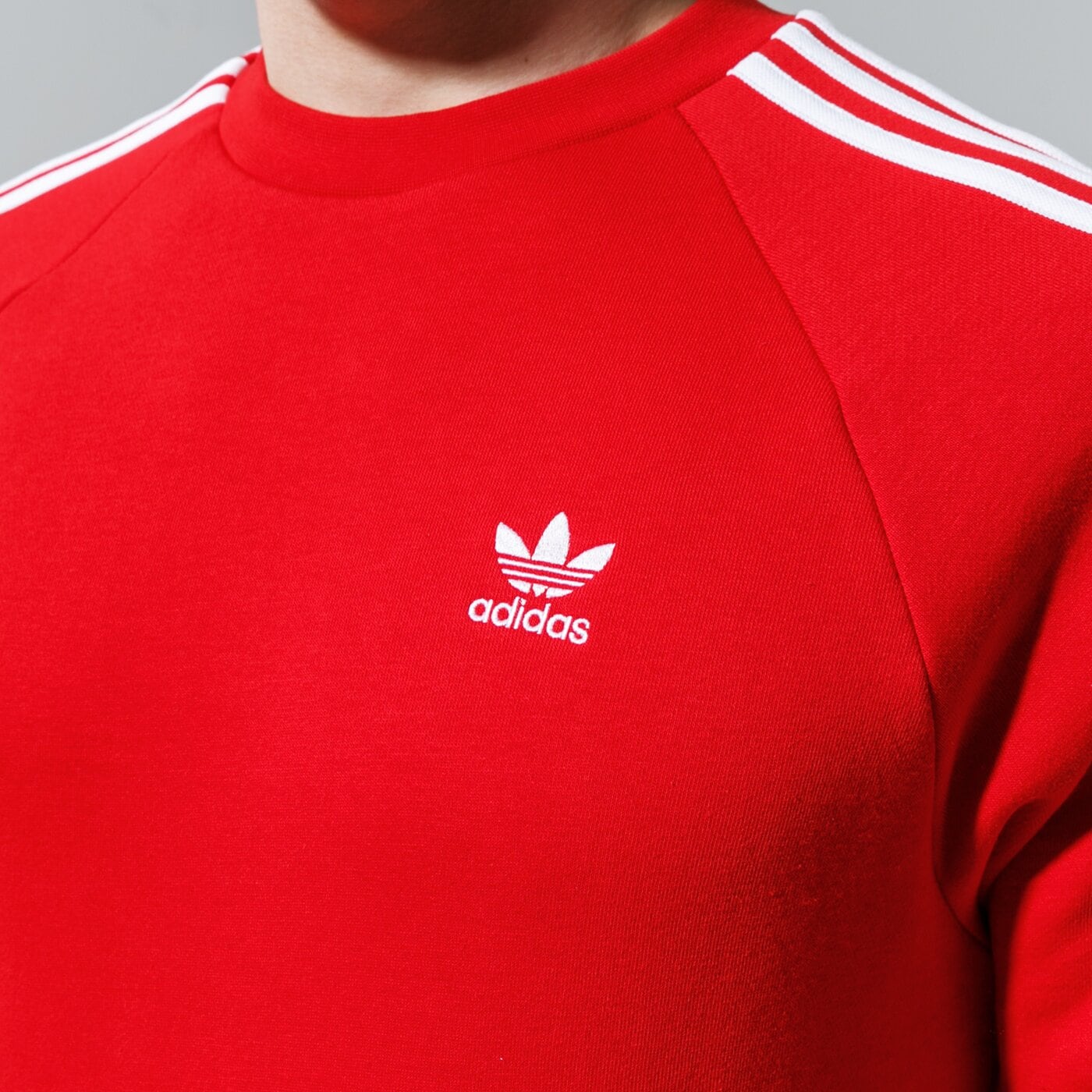 Мъжки суичър ADIDAS СУИТЧЪР 3-STRIPES CREW gn3484 цвят червен
