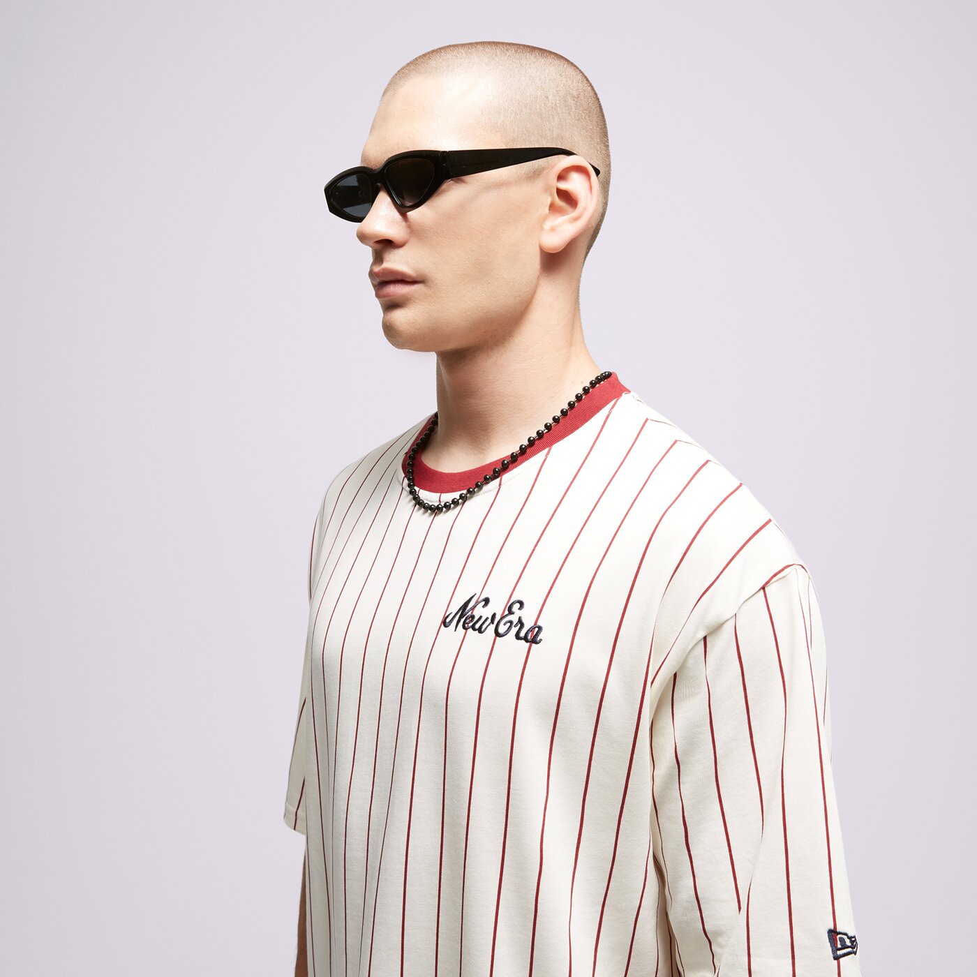 Мъжка тениска NEW ERA ТЕНИСКА NE PINSTRIPE OS NONE 60416429 цвят бял