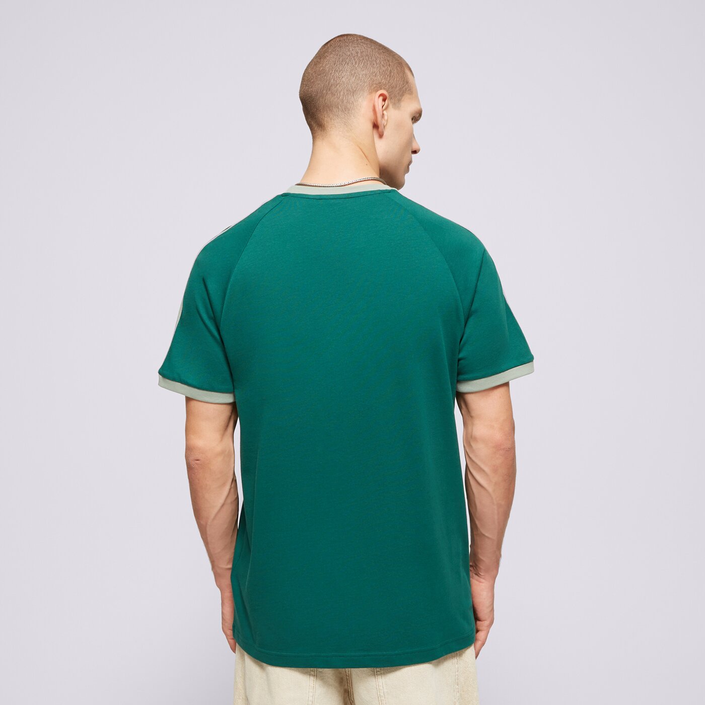 Мъжка тениска ADIDAS ТЕНИСКА 3-STRIPES TEE jn7017 цвят зелен