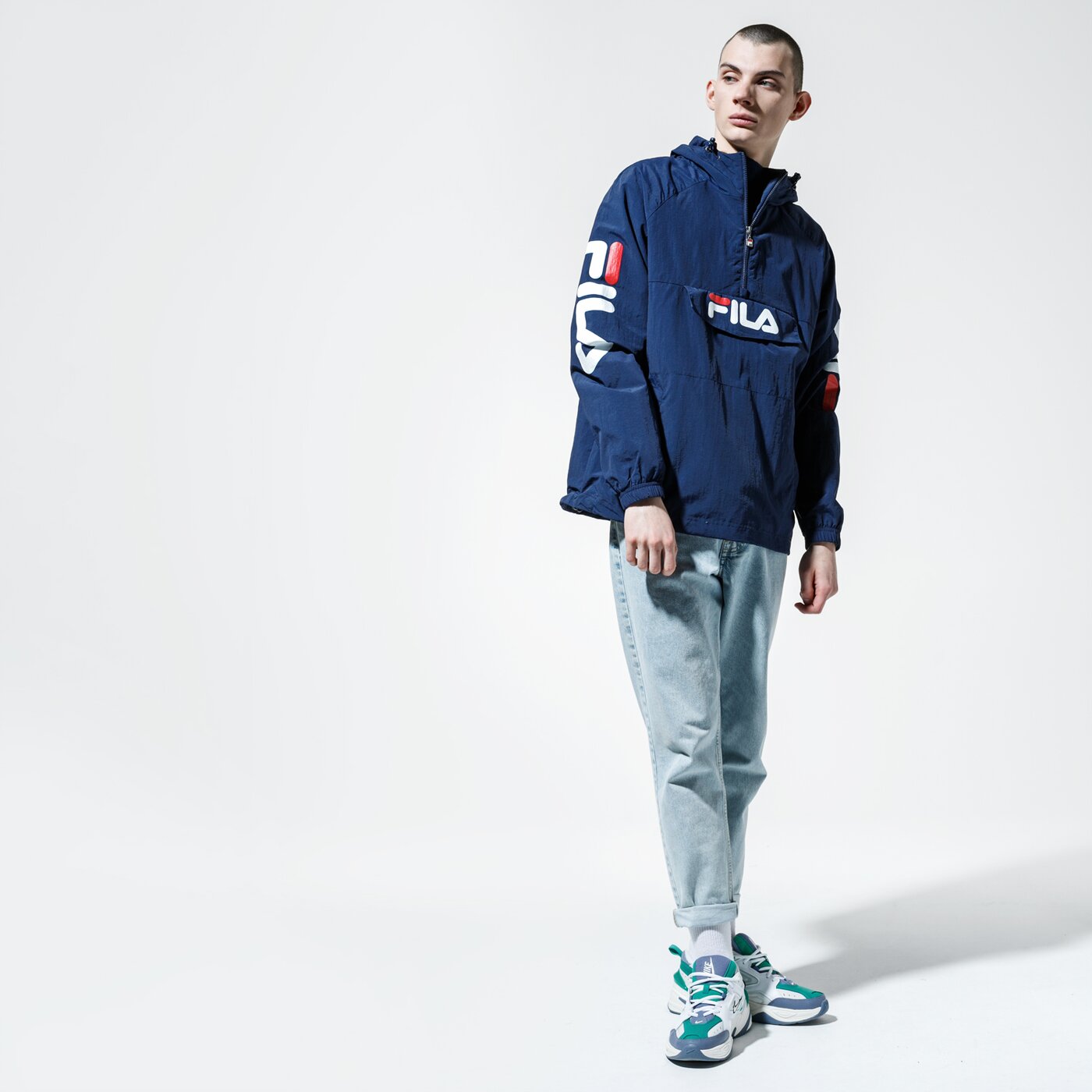 Мъжко преходно яке FILA ЯКЕ LADISLAUS WOVEN ANORAK 687276170 цвят тъмносин