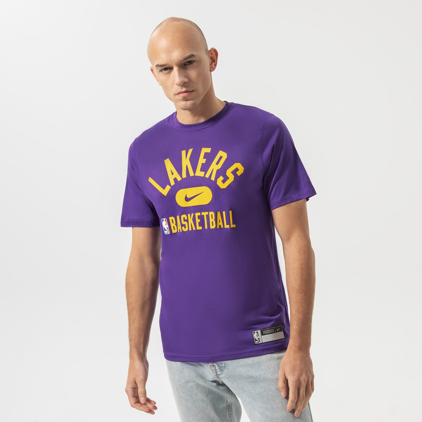 Мъжка тениска NIKE ТЕНИСКА LAL M NK DF ES PRT GPX SS TEE NBA da5925-547 цвят виолетов