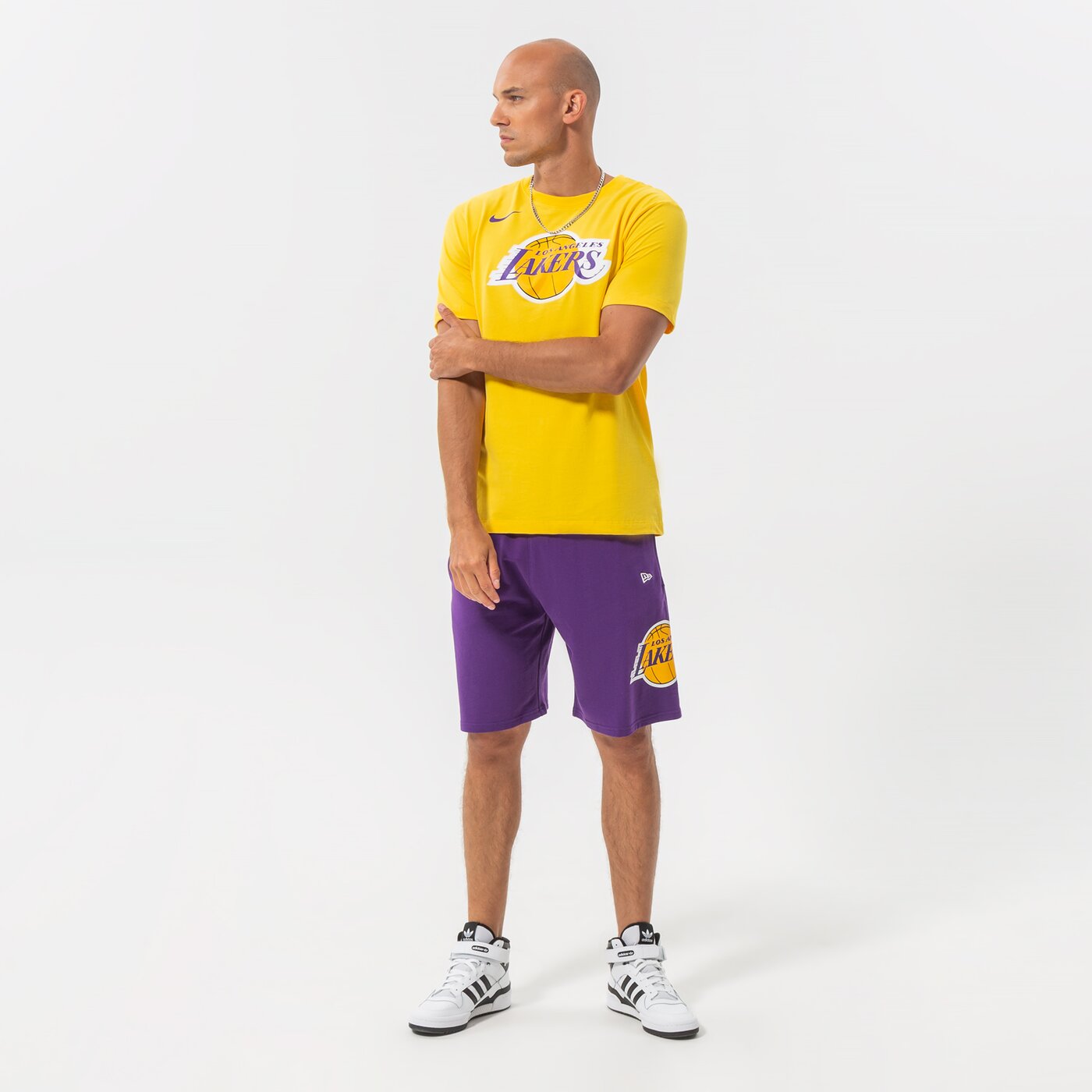 Мъжки къси панталони NEW ERA ШОРТИ WASHED LOGO LAKERS LOS ANGELES LAKERS TRP 13083850 цвят виолетов