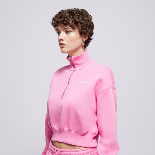 Дамски суичър NIKE СУИТЧЪР СЪС ЗАКОПЧАВАНЕ   W NSW PHNX FLC QZ CROP dq5767-675 цвят розов
