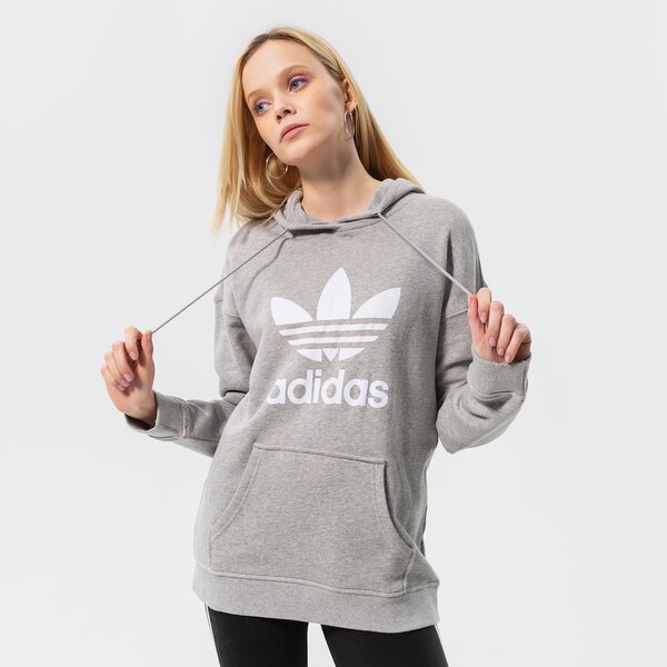 Дамски суичър ADIDAS СУИТЧЪР С КАЧУЛКА TRF HOODIE h33589 цвят сив