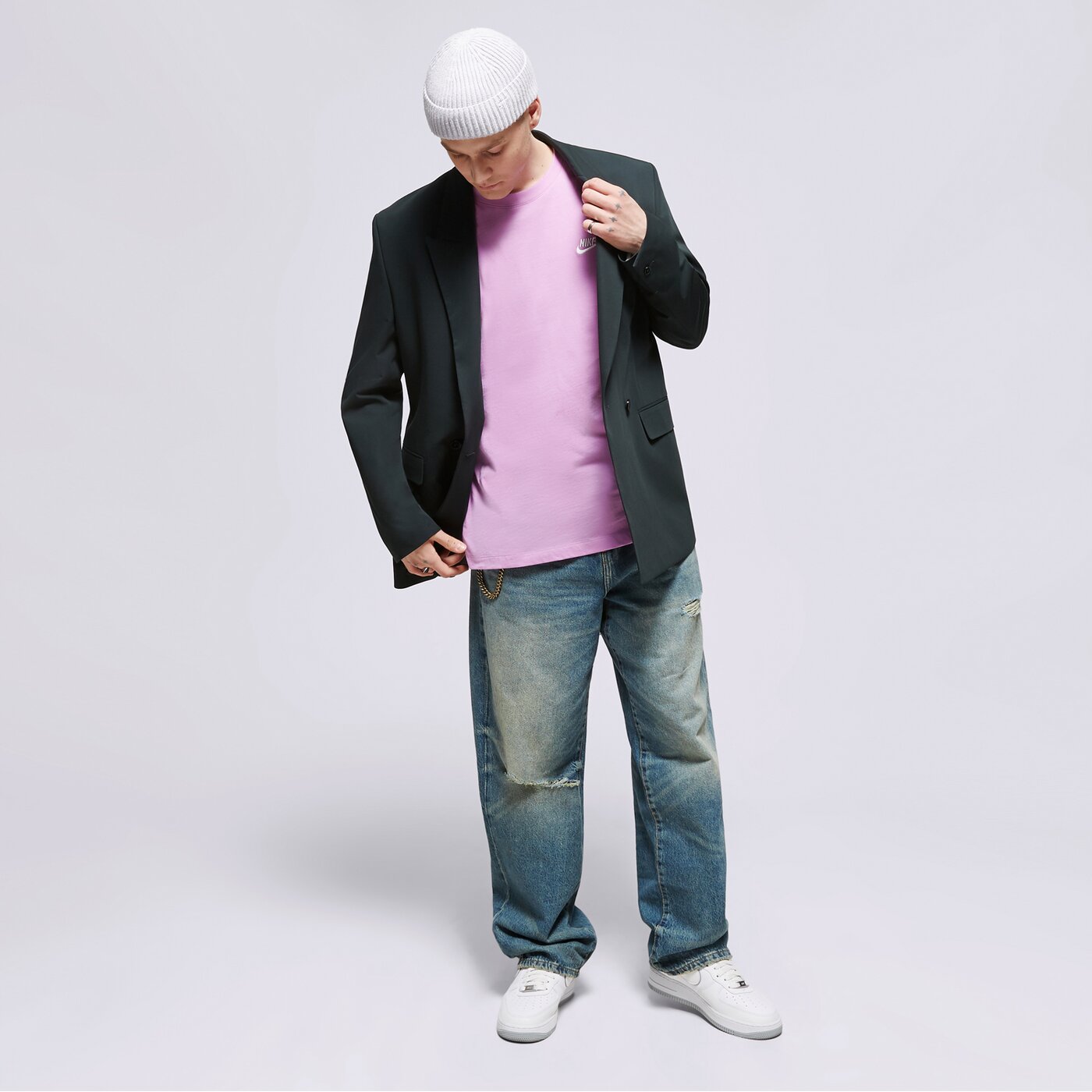 Мъжка тениска NIKE ТЕНИСКА SPORTSWEAR CLUB ar4997-532 цвят виолетов