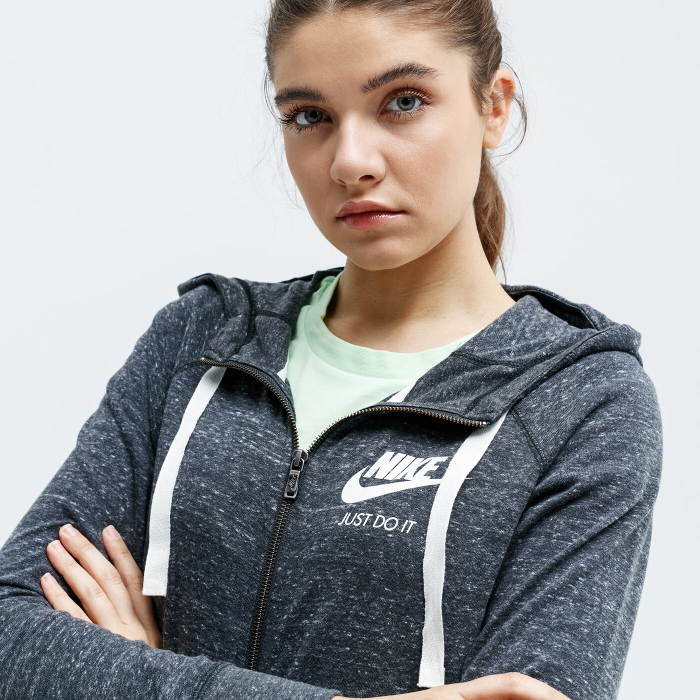 Дамски суичър NIKE СУИТЧЪР W NSW GYM VNTG HOODIE FZ 883729060 цвят тъмносин