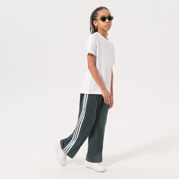 Детски панталони ADIDAS ПАНТАЛОНИ WIDE PANTS GIRL hk0348 цвят зелен