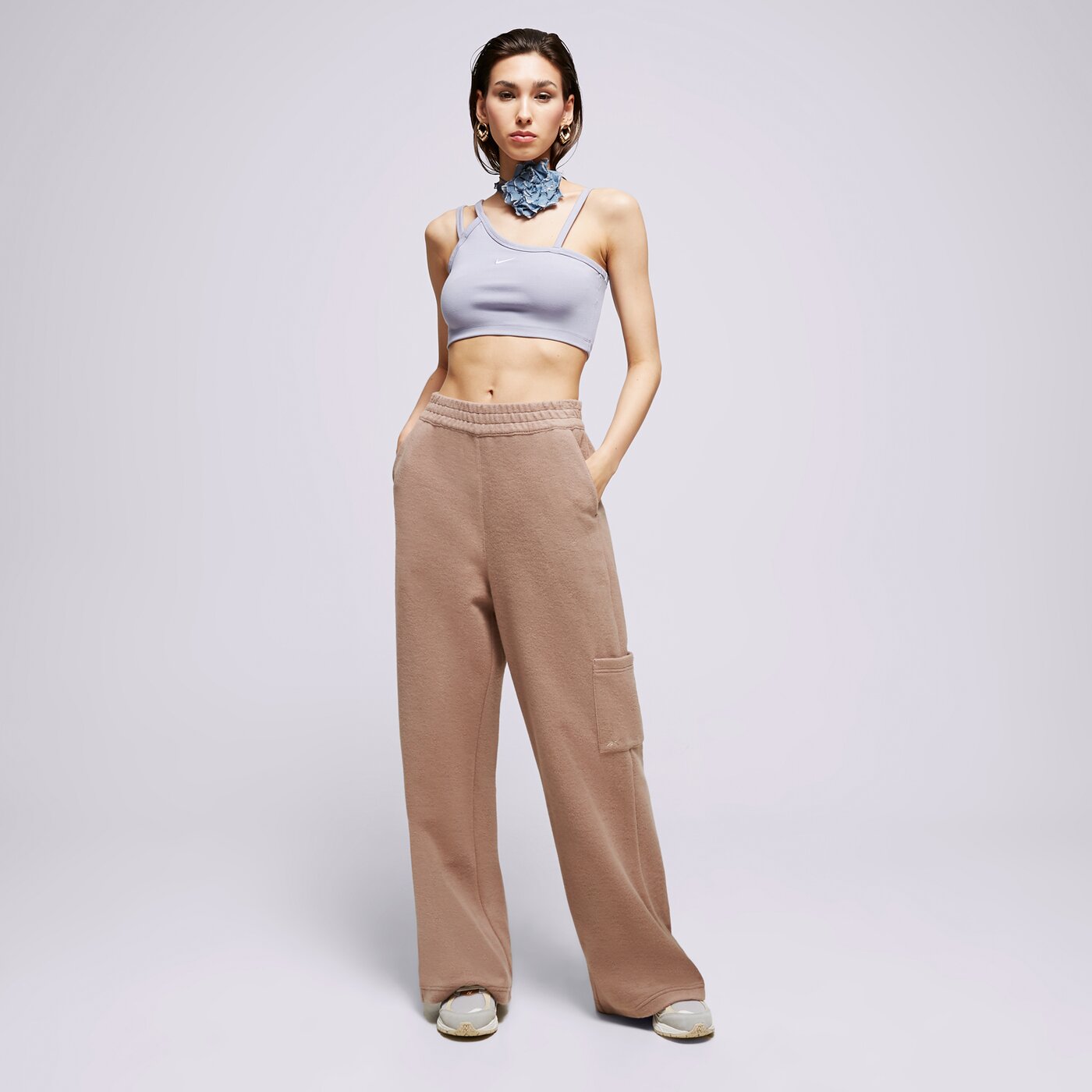 Дамски панталони REEBOK ПАНТАЛОНИ CL WDE FL WIDE LEG PANT hs0384 цвят виолетов