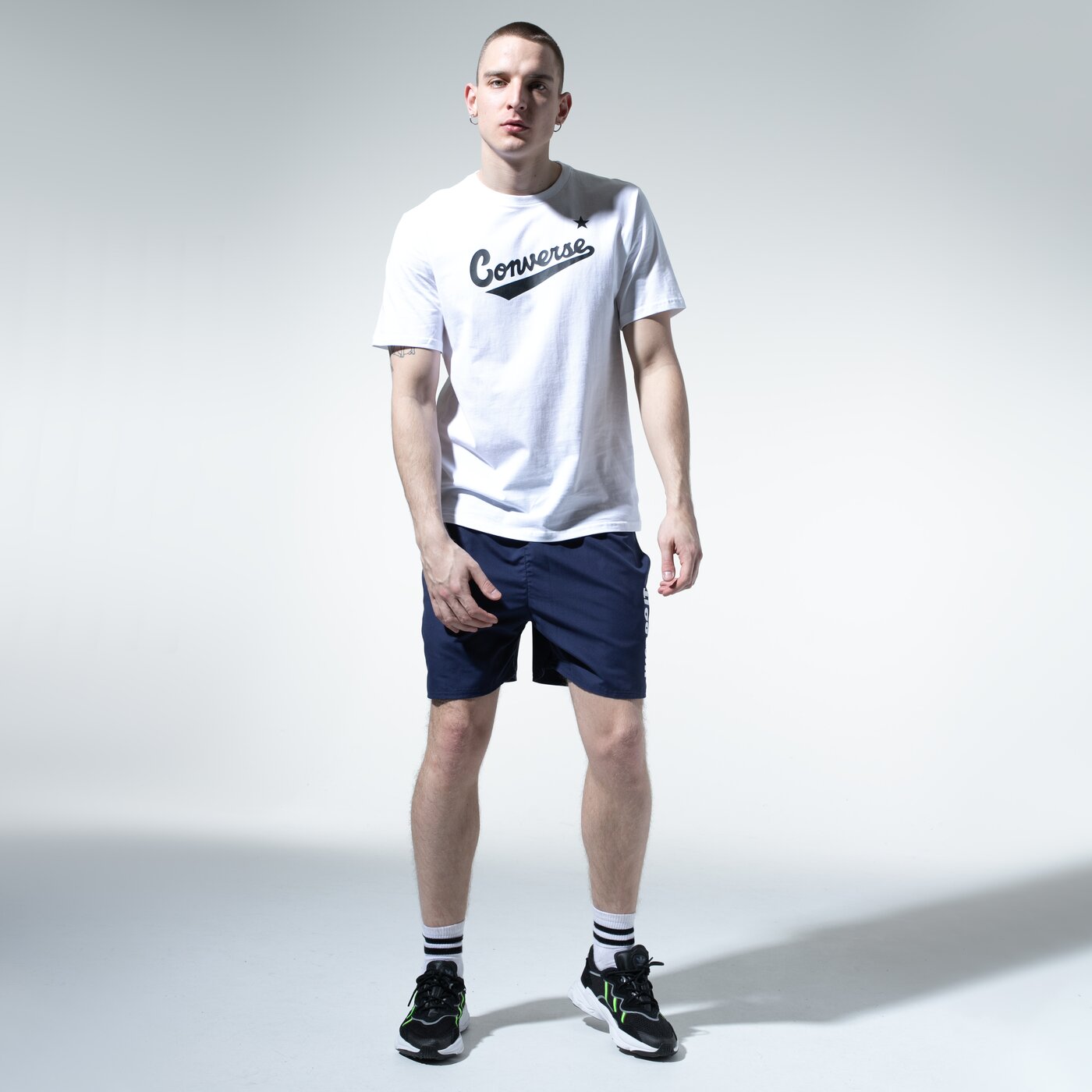 Мъжка тениска CONVERSE ТЕНИСКА CENTER FRONT LOGO TEE 10018235-a02 цвят бял