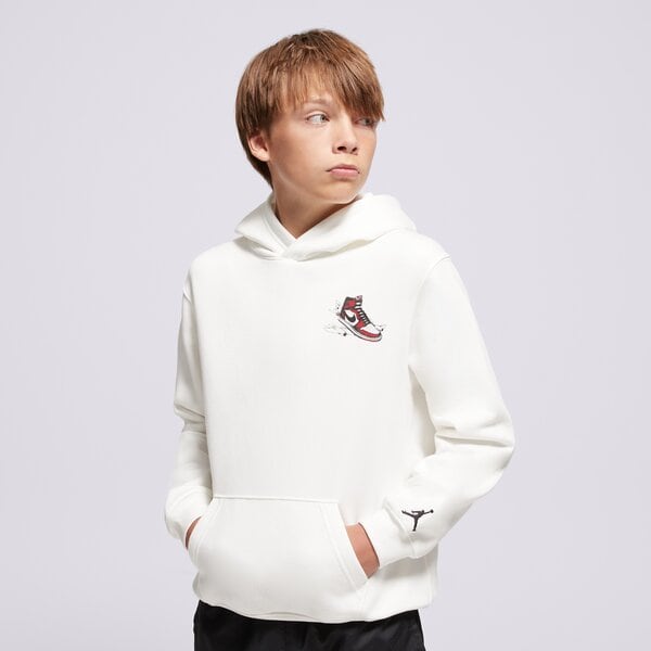 Детски суичър JORDAN СУИТЧЪР С КАЧУЛКА JDN LANDED HD OFF WHITE B 95f281-782 цвят бял