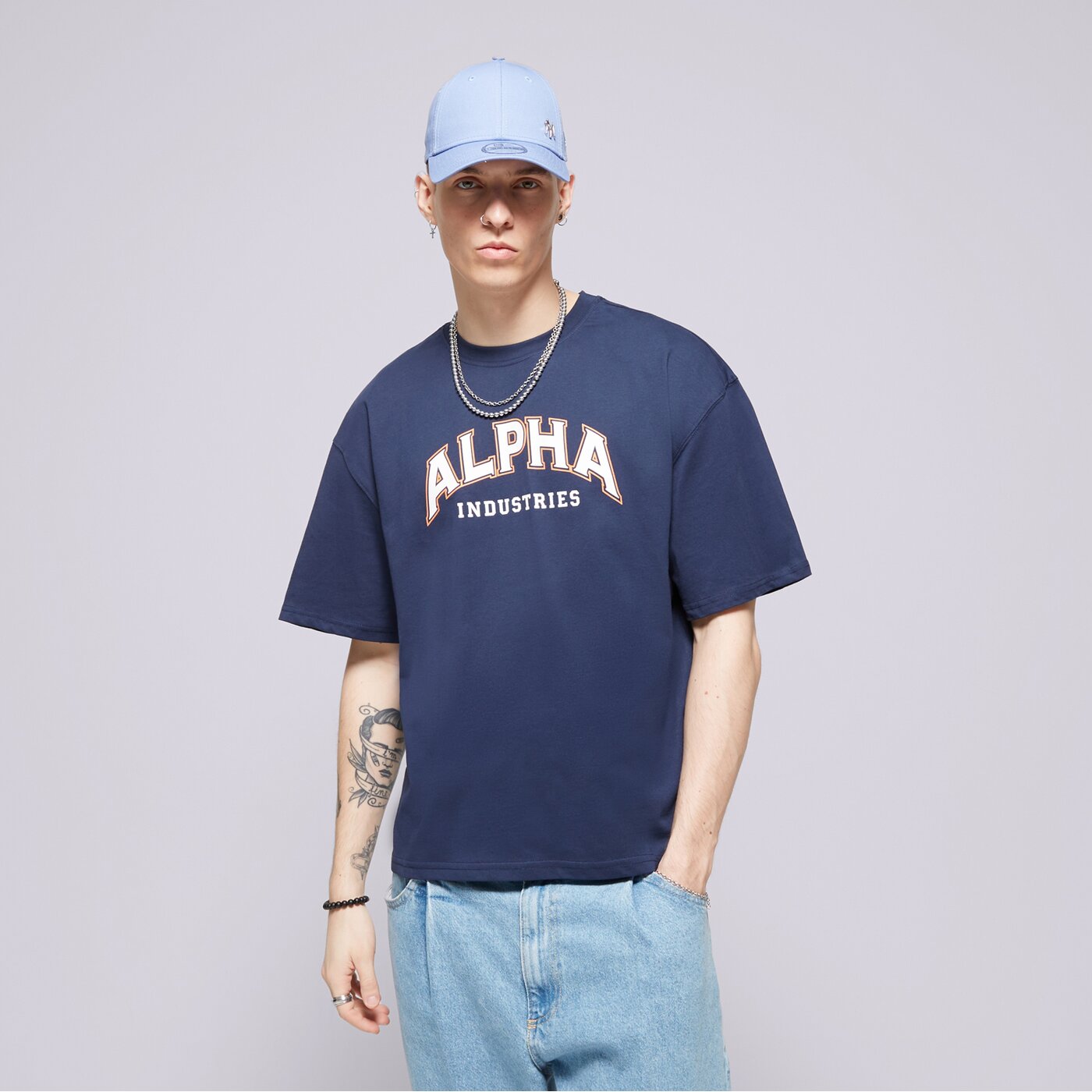 Мъжка тениска ALPHA INDUSTRIES ТЕНИСКА COLLEGE T 146501697 цвят тъмносин