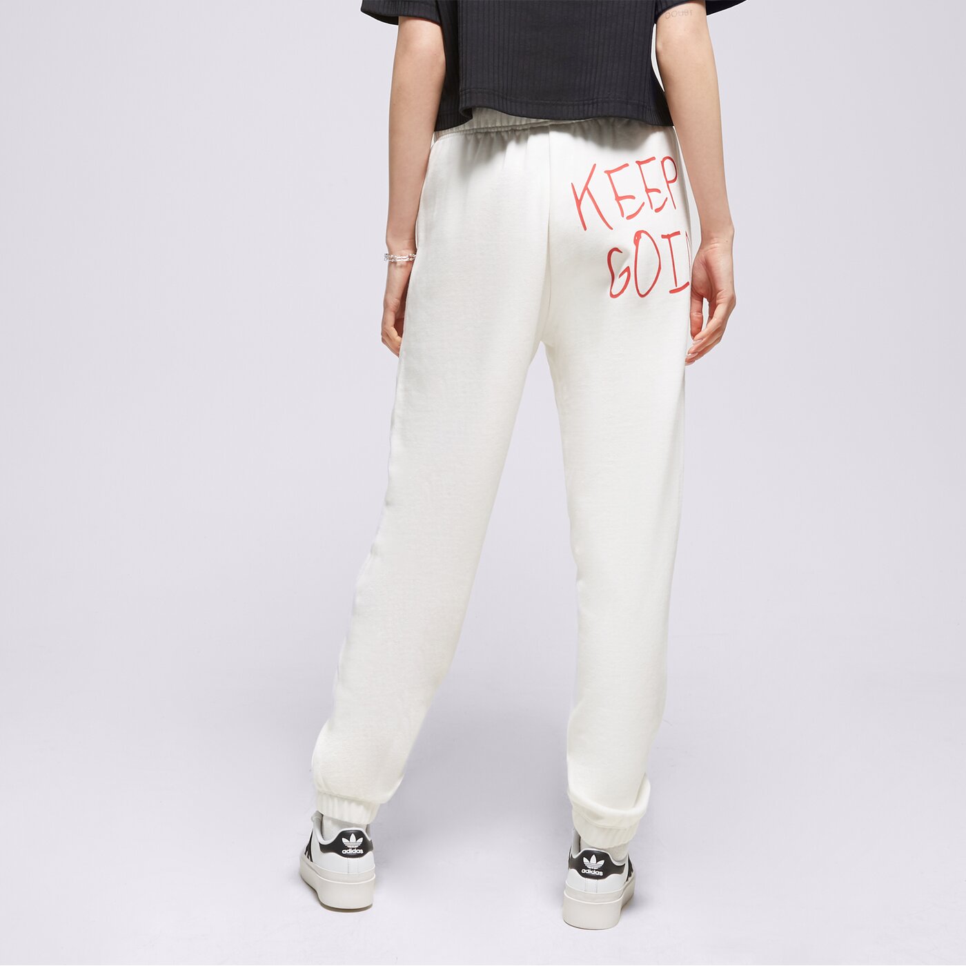 Дамски панталони CHAMPION ПАНТАЛОНИ ELASTIC CUFF PANTS 116287ww036 цвят бял