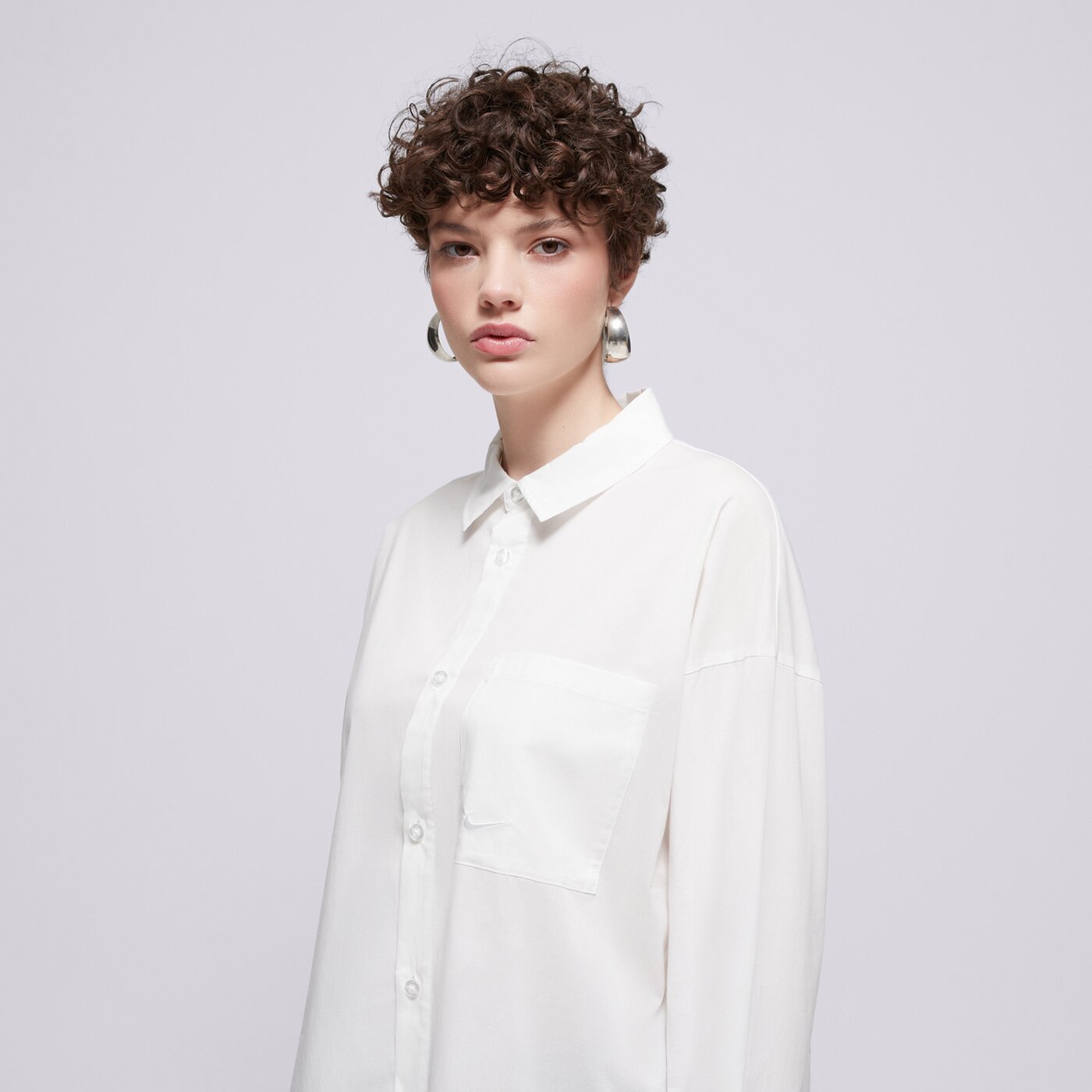 NIKE РИЗА W NSW NK CHLL PPLN LS BTN ТОП hj0715-100 цвят бял