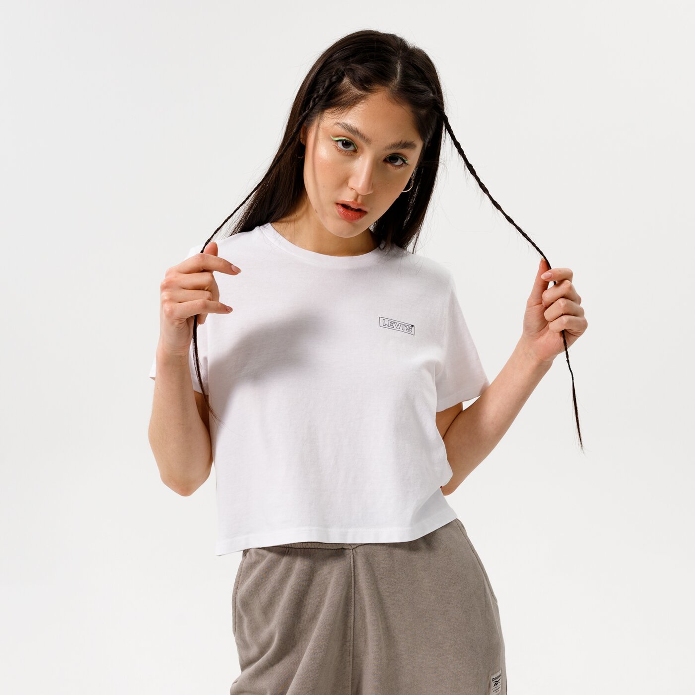 Дамска тениска LEVI'S ТЕНИСКА CROPPED JORDIE TEE a0785-0019 цвят бял