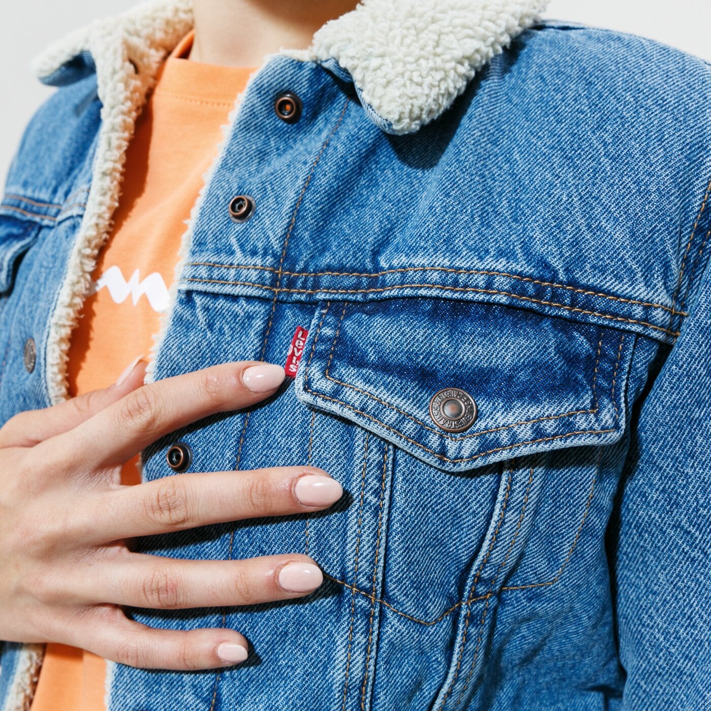 Дамско зимно яке LEVI'S ЯКЕ ORIGINAL SHERPA TRUCKER 36136-0000 цвят син