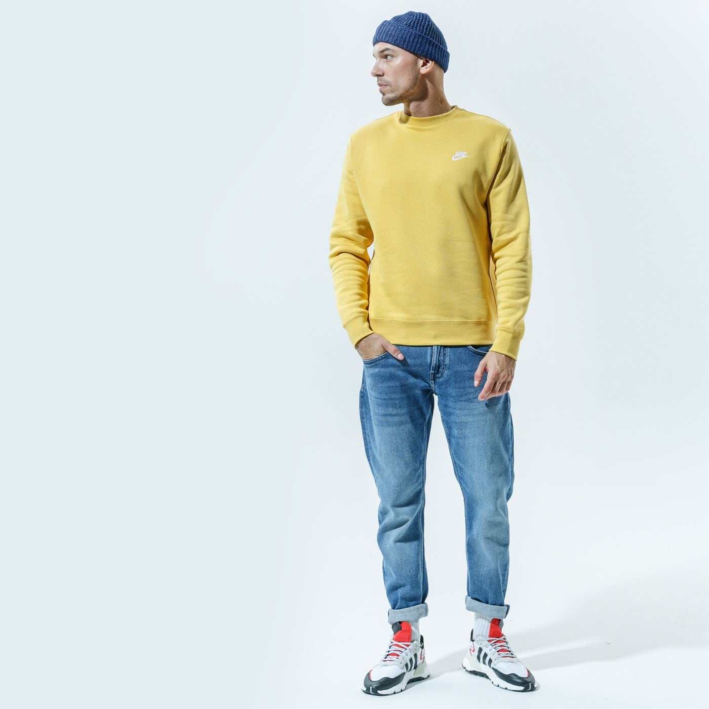 Мъжки суичър NIKE СУИТЧЪР SPORTSWEAR CLUB bv2662-761 цвят жълт