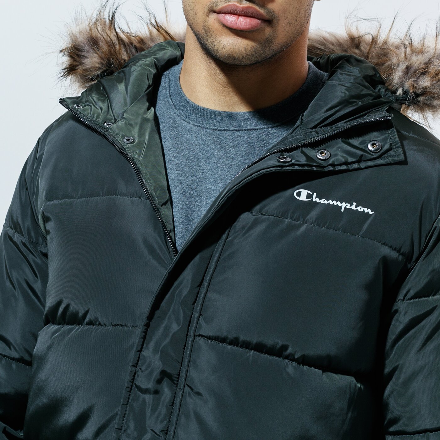 Мъжко зимно яке CHAMPION ЯКЕ ЗИМНО PARKA JACKET MM 216391gs547 цвят каки