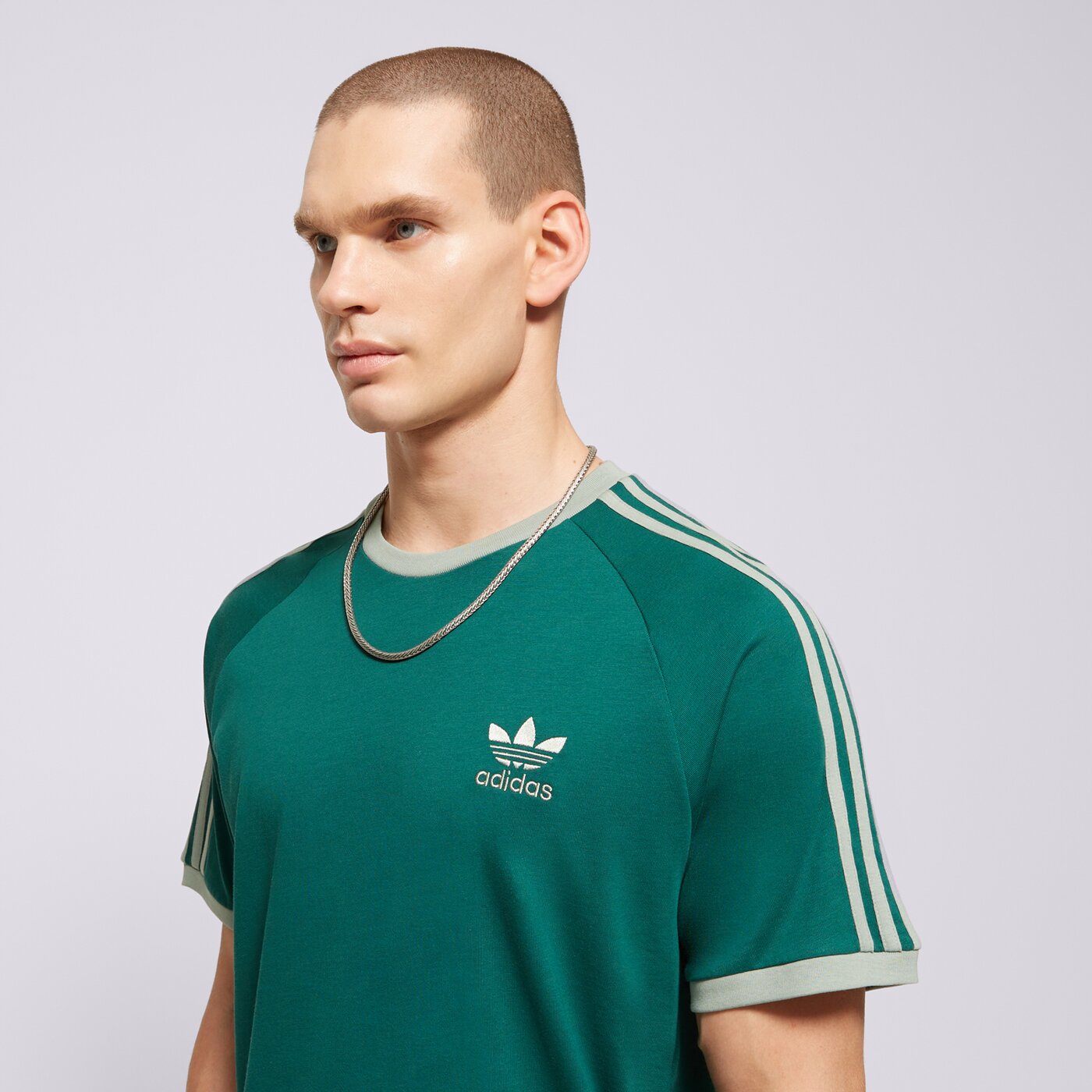 Мъжка тениска ADIDAS ТЕНИСКА 3-STRIPES TEE jn7017 цвят зелен